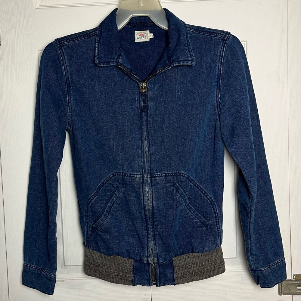 Men’s Faherty Zip Up Jean Jacket